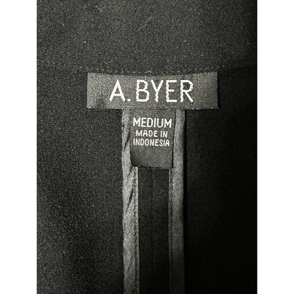 A Byer Women’s Sz M Single Button Solid Black Blazer Career Casual Preppy - Picture 13 of 16